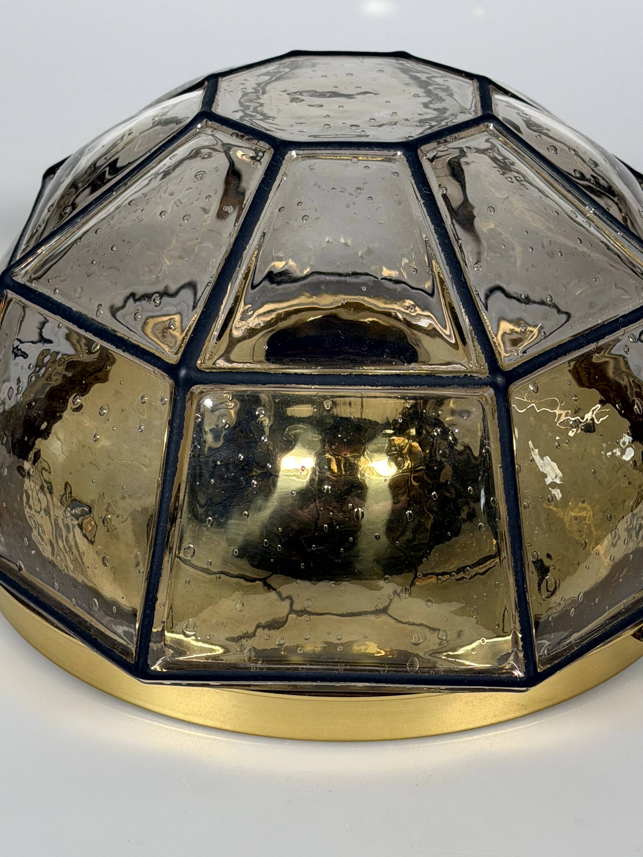 1960s 1970s Ceiling Lamp Flush Mount by Glashütte Limburg Germany