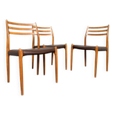 Ensemble de 3 chaises en teck, modèle 78 par Niels Otto Möller pour JL Möllers Möbelfabrik, Danemark, années 1960.