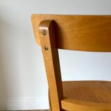 set of 4 Thonet bistro chairs in curved wood honey Mid-Century 50s