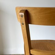 set of 4 Thonet bistro chairs in curved wood honey Mid-Century 50s