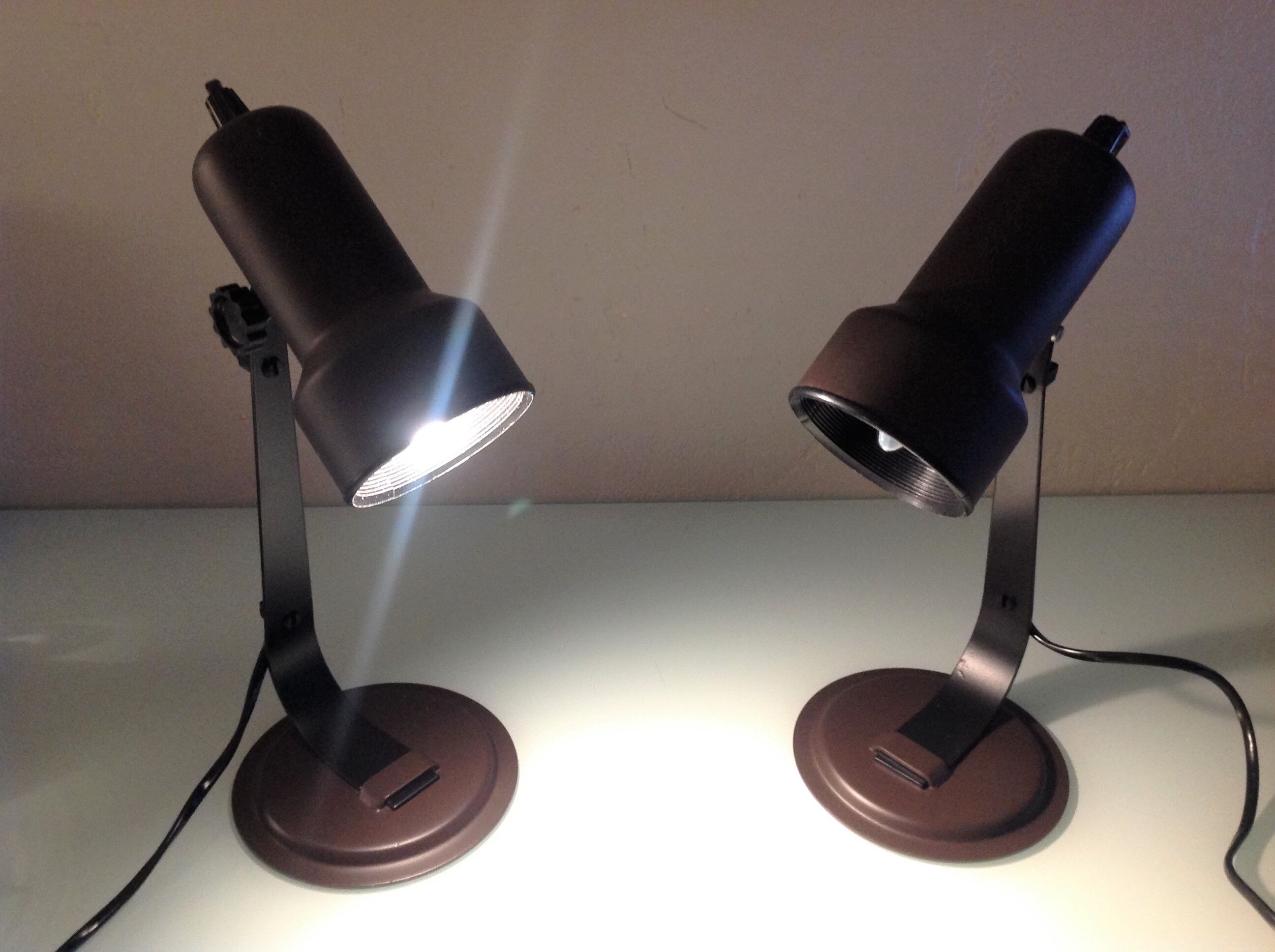 Pair of bedside lamps Metal vintage 70s spots