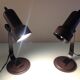 Paire de lampes de chevets spots en métal vintage années 70