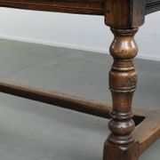 Large antique English oak farmhouse XXL dining table from the 19th century