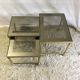 Brass and glass pull out tables 70