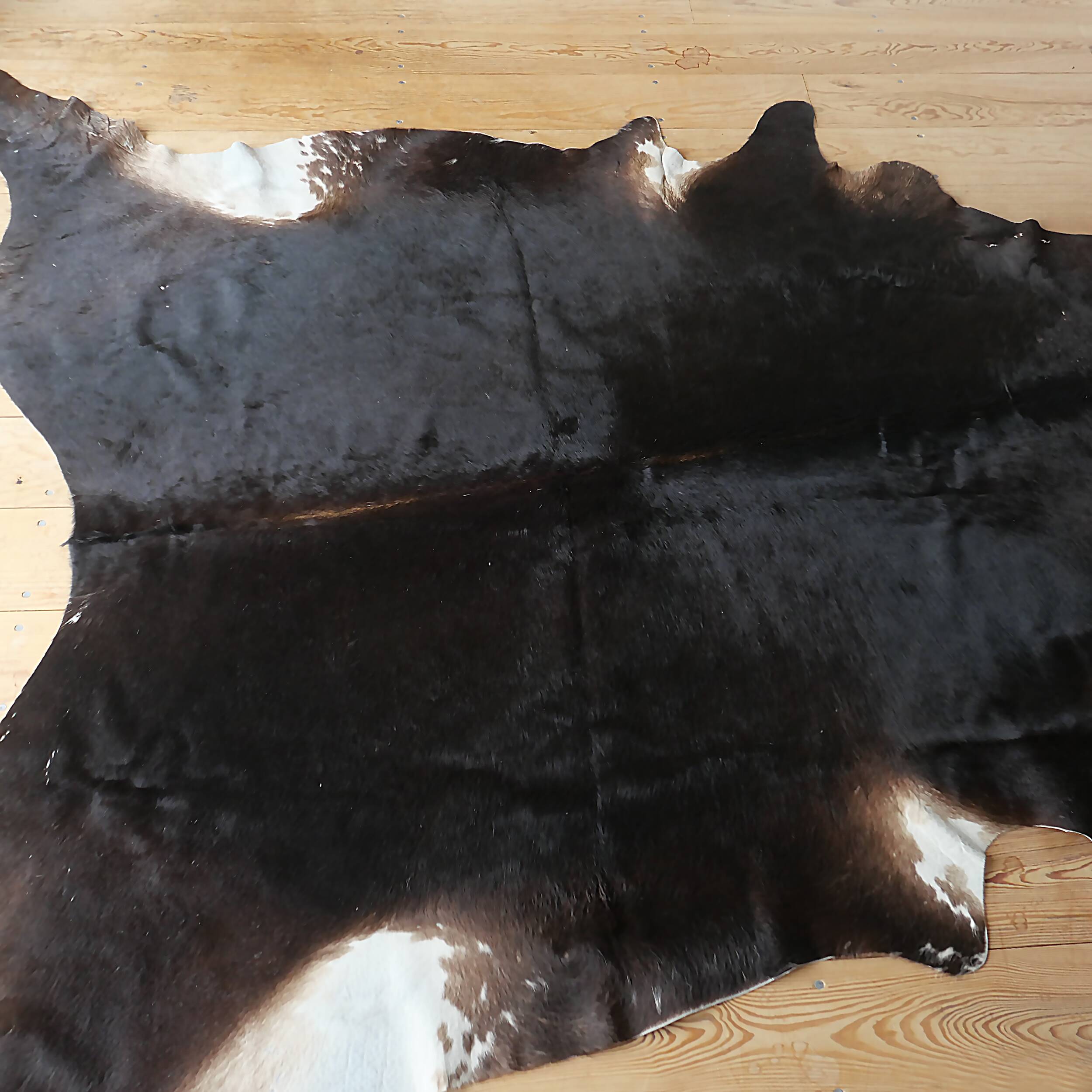 Genuine cowhide living room rug, vintage design, 1970s