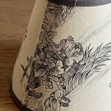 3 abats-jours en toile de Jouy grise et beige