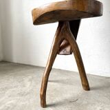 Set of three alpine chairs in solid pine, France, 1950s.