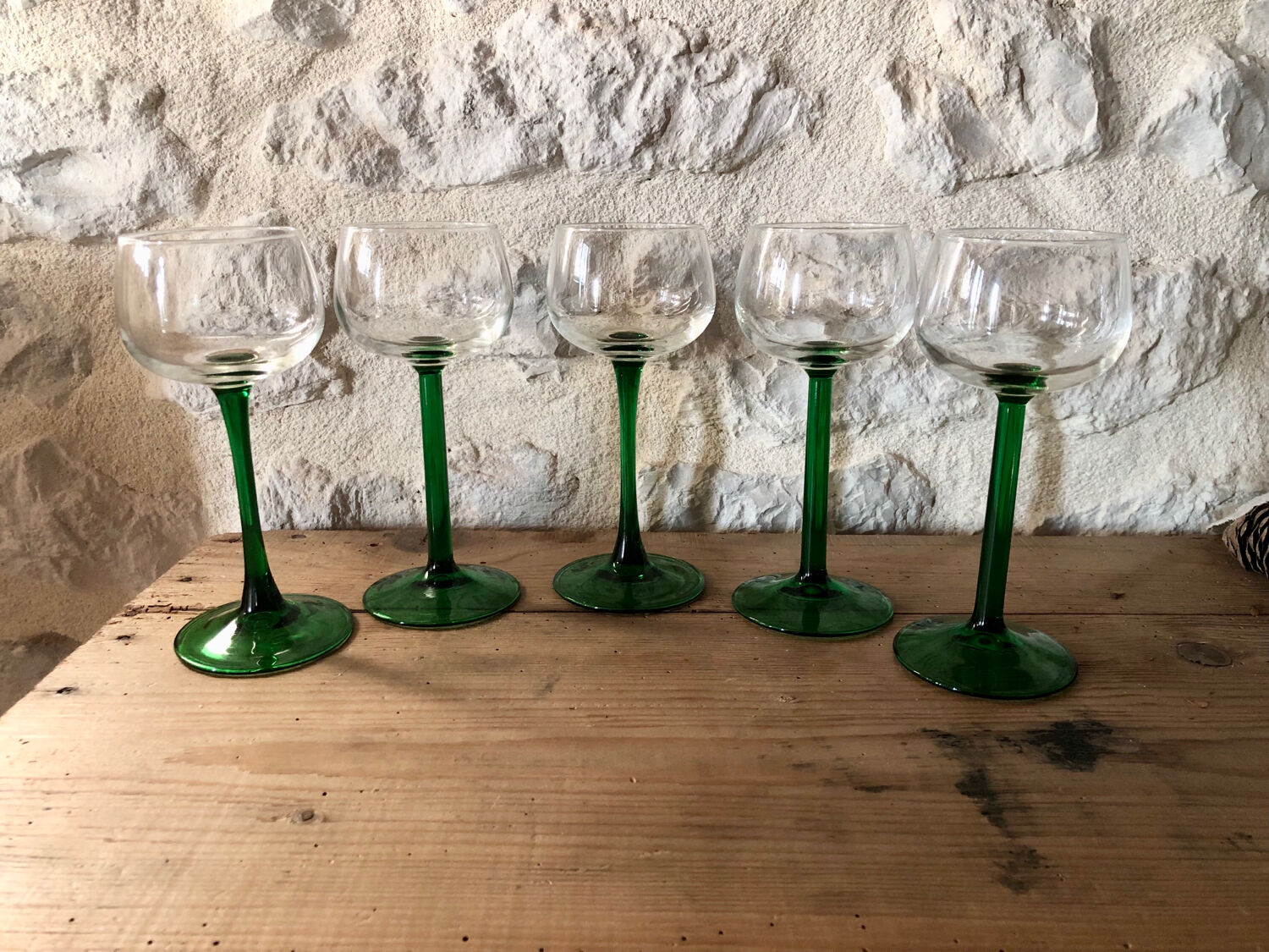Antique white wine glasses