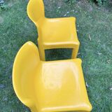 Chaise Kartell Jaune plastique Carlo bartoli model 4875