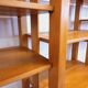 Large modular library of 6 parts with 30 vintage wooden shelves.