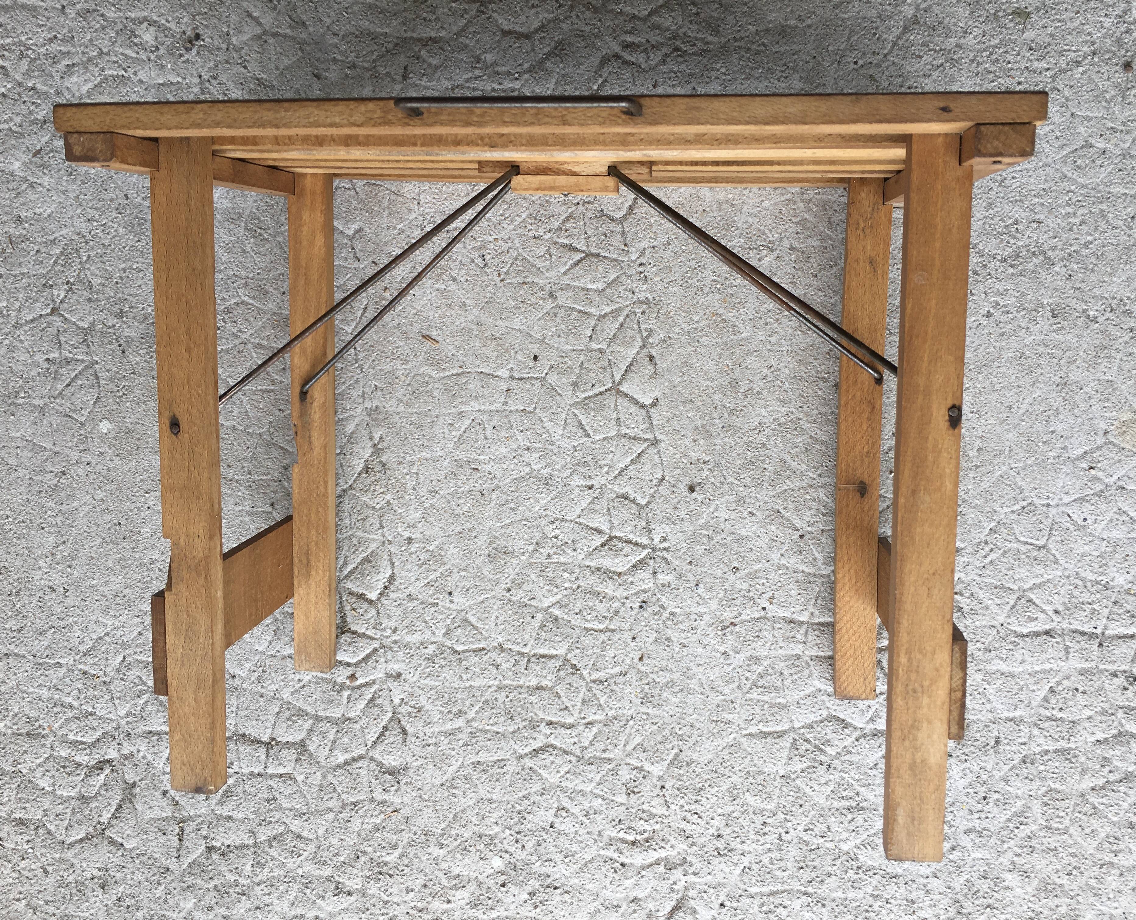 Folding wooden stool