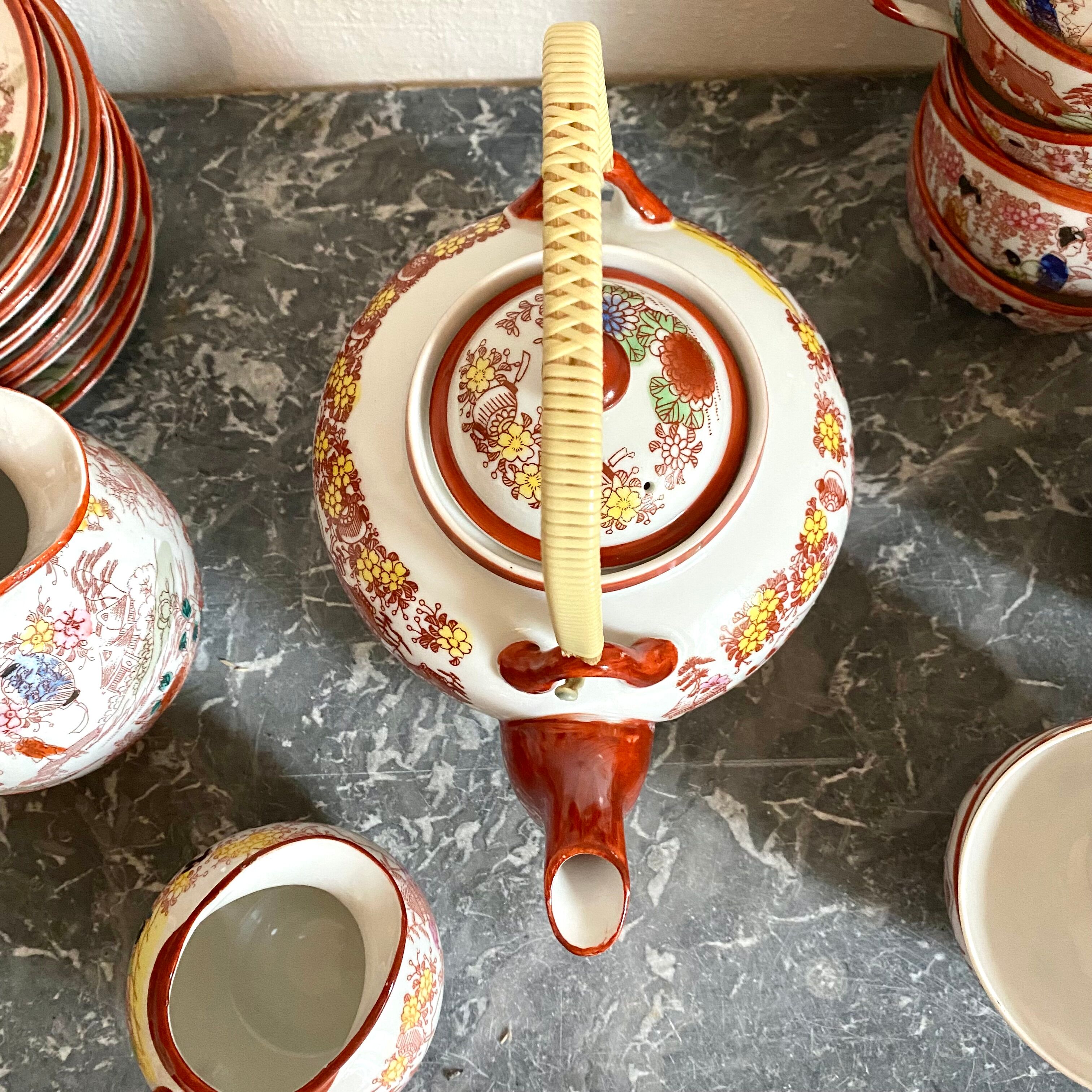 Old Japanese tea set 29 pieces
