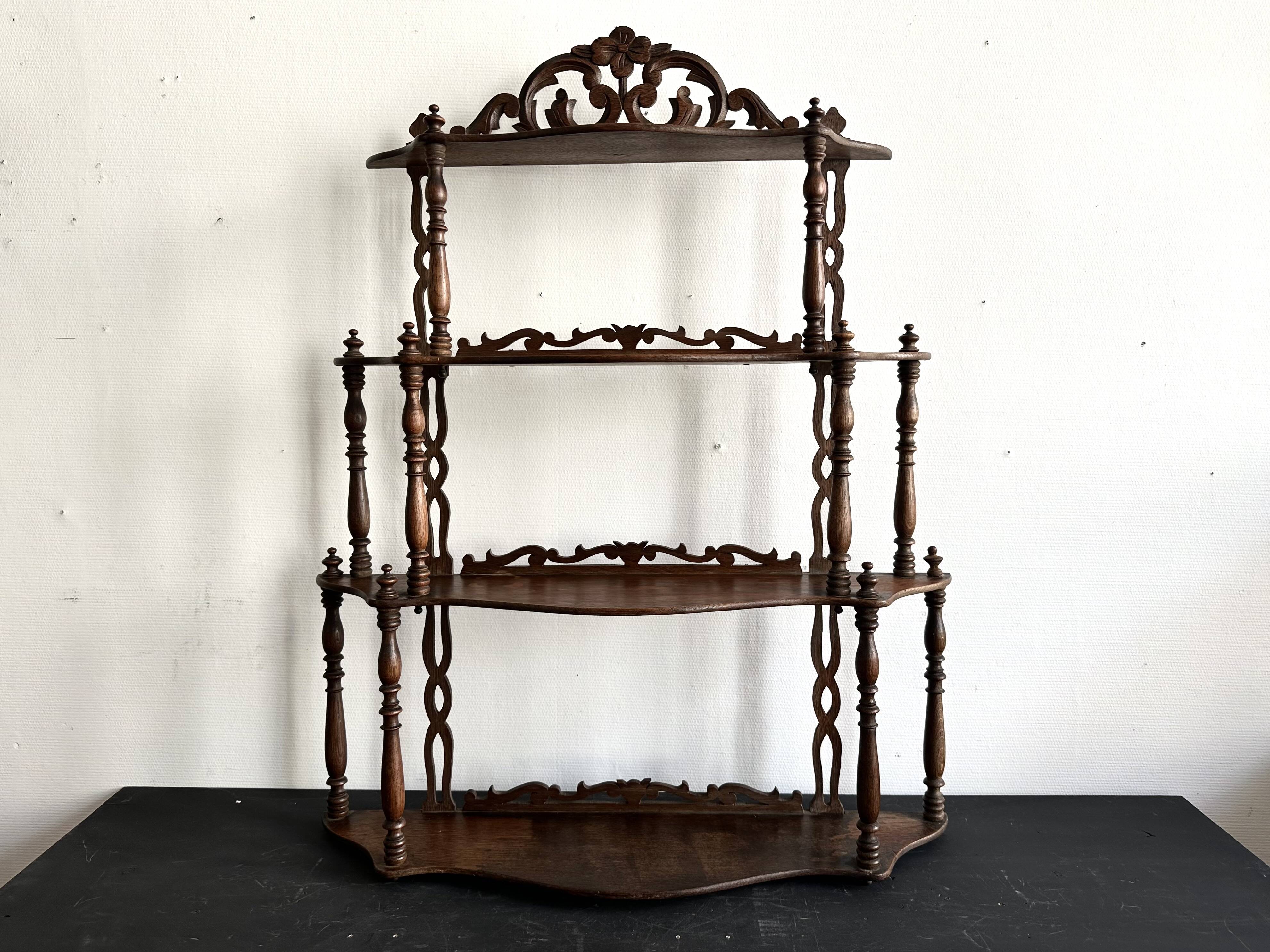 Large Napoleon III turned wood shelf, France 19th century