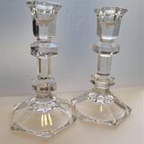 Pair of glass candlesticks
