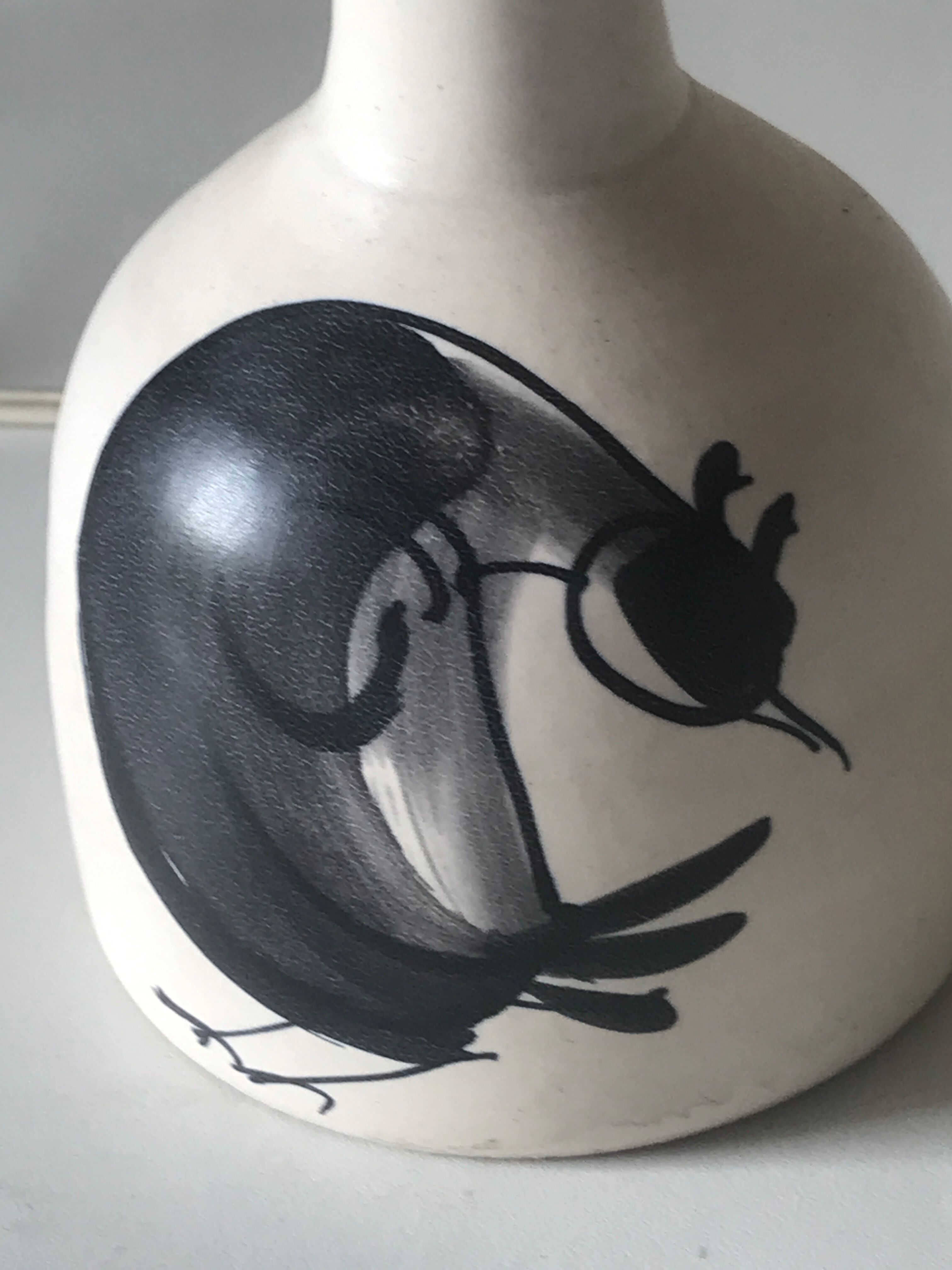 Ceramic lamp foot signed vintage 50 years