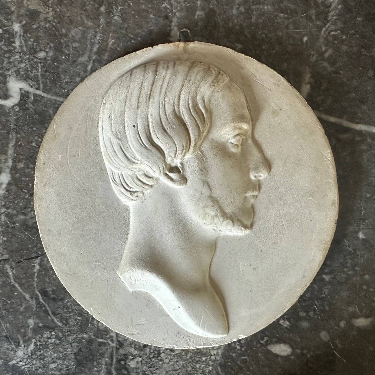 Plaster bust medallion, 19th century