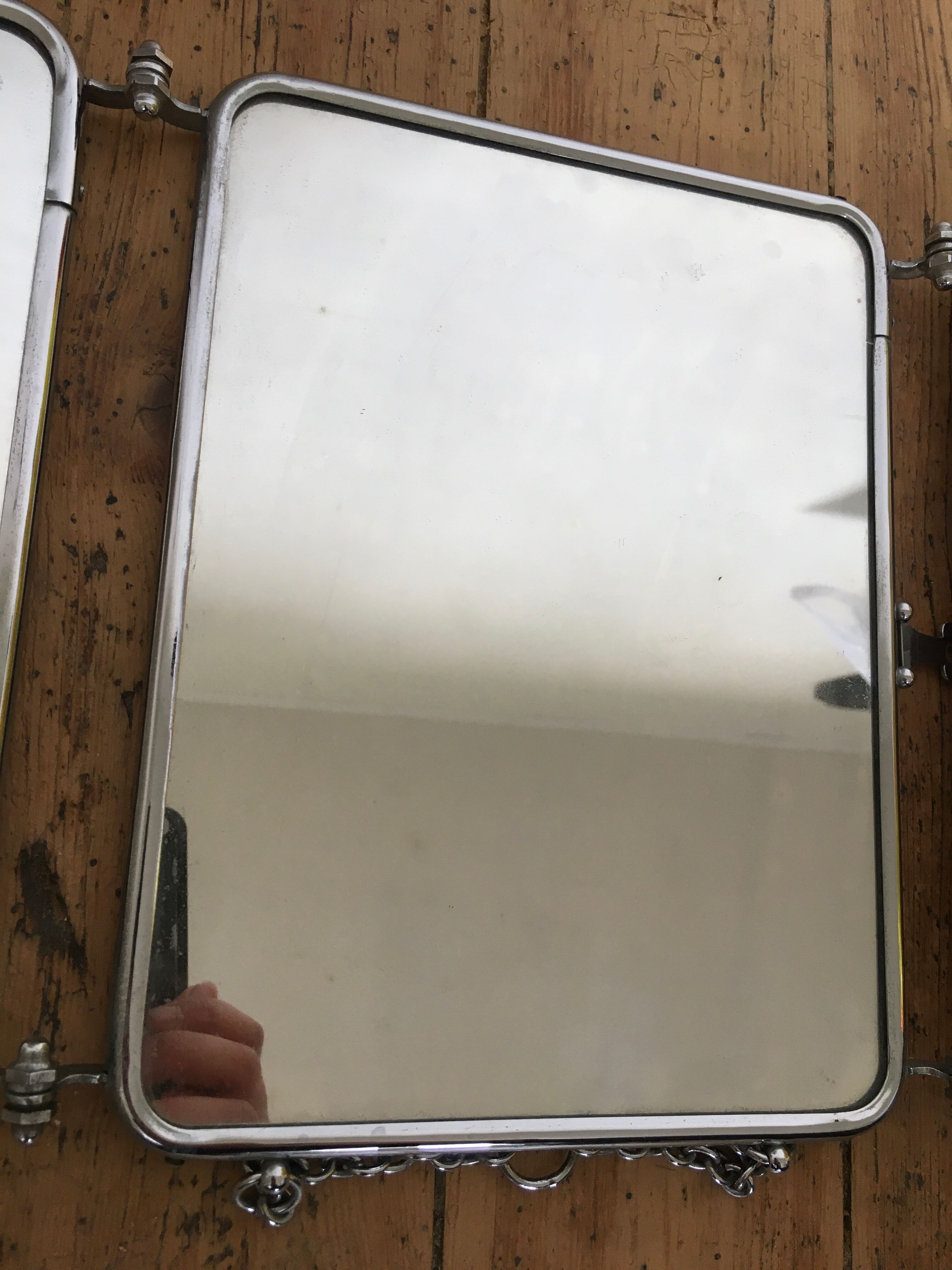 Vintage triptych barber mirror