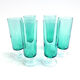 Vintage luminarc green champagne flutes