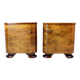 Minimalistic Art Deco Bedside Tables In Walnut Veneer, Czechoslovakia 1930s