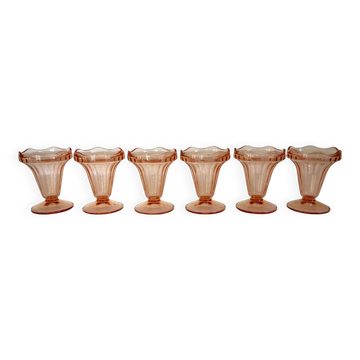 6 vintage Rosaline Luminarc fruit bowls