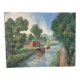 Canal stroll, oil on canvas signed