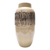Vase en céramique émaillée beige et noire fait main, Allemagne