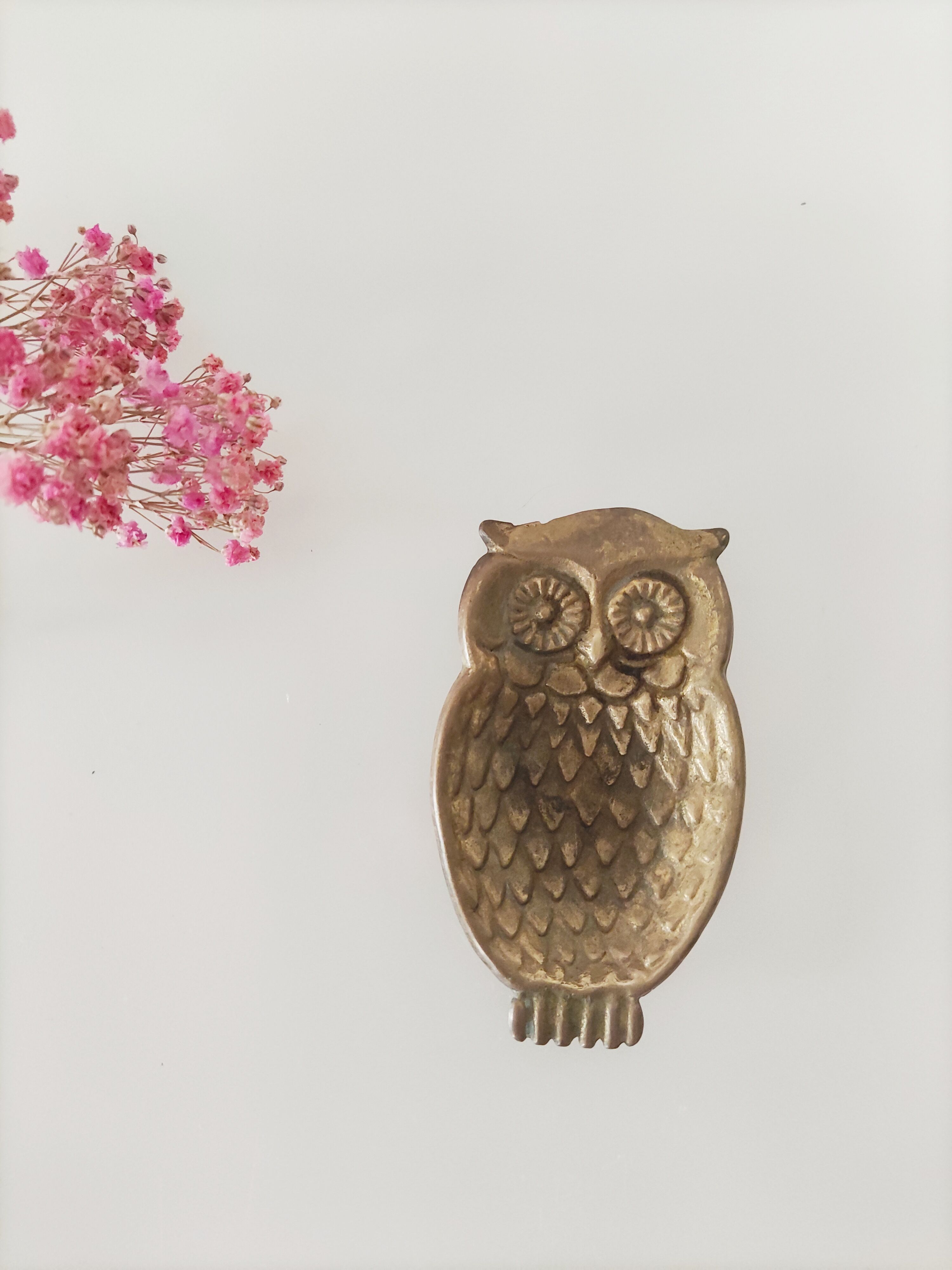 Brass owl ashtray