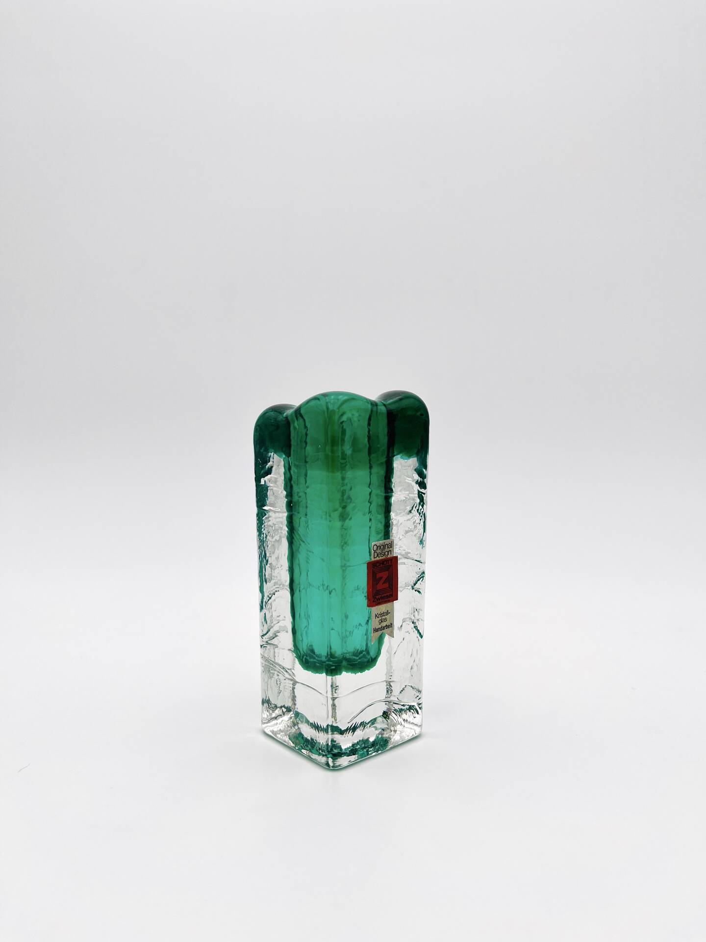 Brutalist Soliflore Vase Schott Zwiesel Crystal Ice Glass 13cm