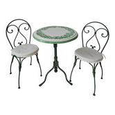 Table bistrot en céramique et 2 chaises Unopiù & Bitossi, Italie
