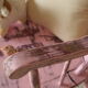 Rocking-chair vintage 50 in pink patina wood