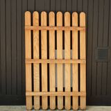 Wall-mounted pine coat rack with mirror, 1970s