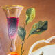 Nature morte ancienne, école russe, huile sur toile, signée à Shulg