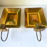 Pair Vintage Brass Wall Candle holder  Sconce  height 24 cm