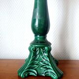 Vintage green ceramic lamp with custom shade