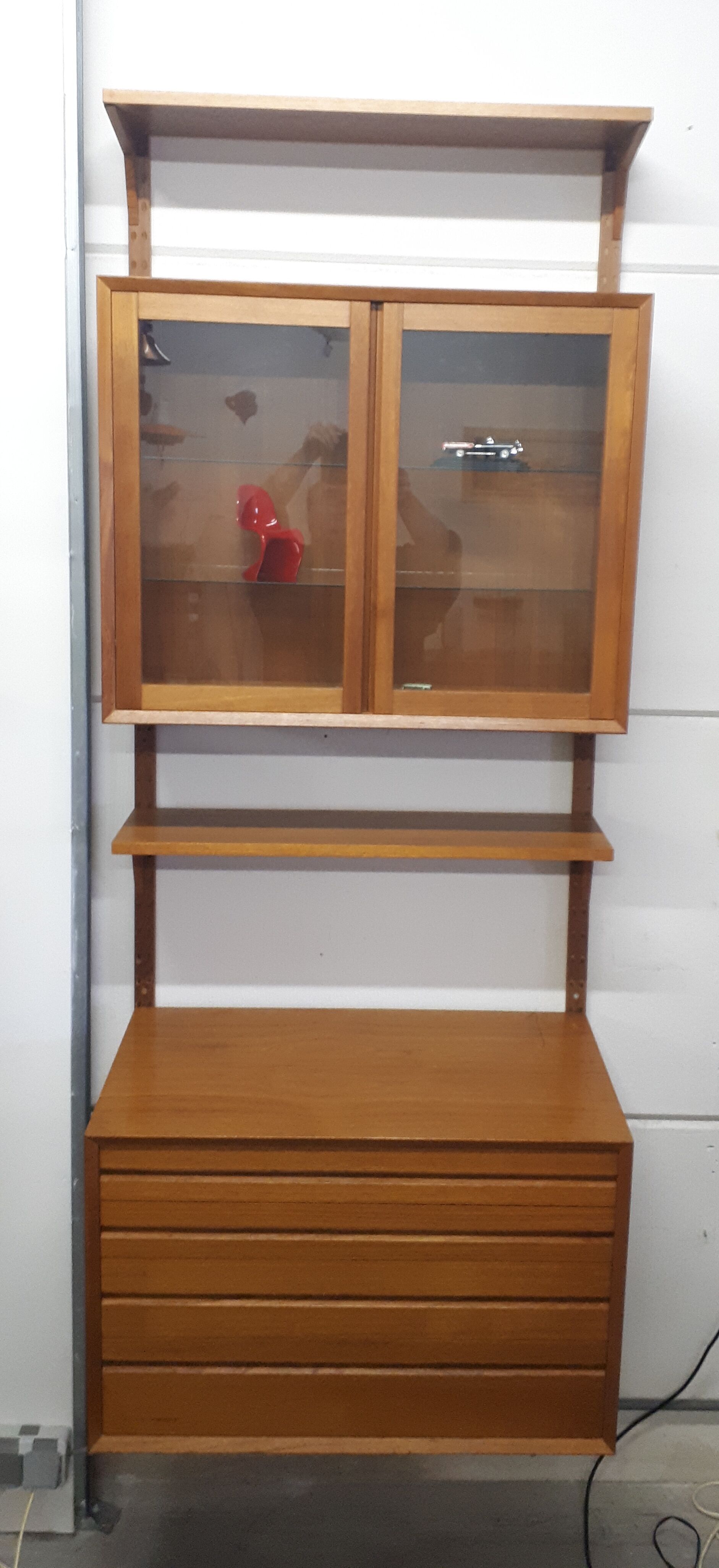 Poul Cadovius wall unit, with showcase, Cado Denmark 1960s