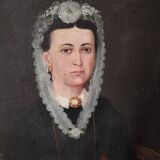 Huile sur toile femme, XIXème siècle