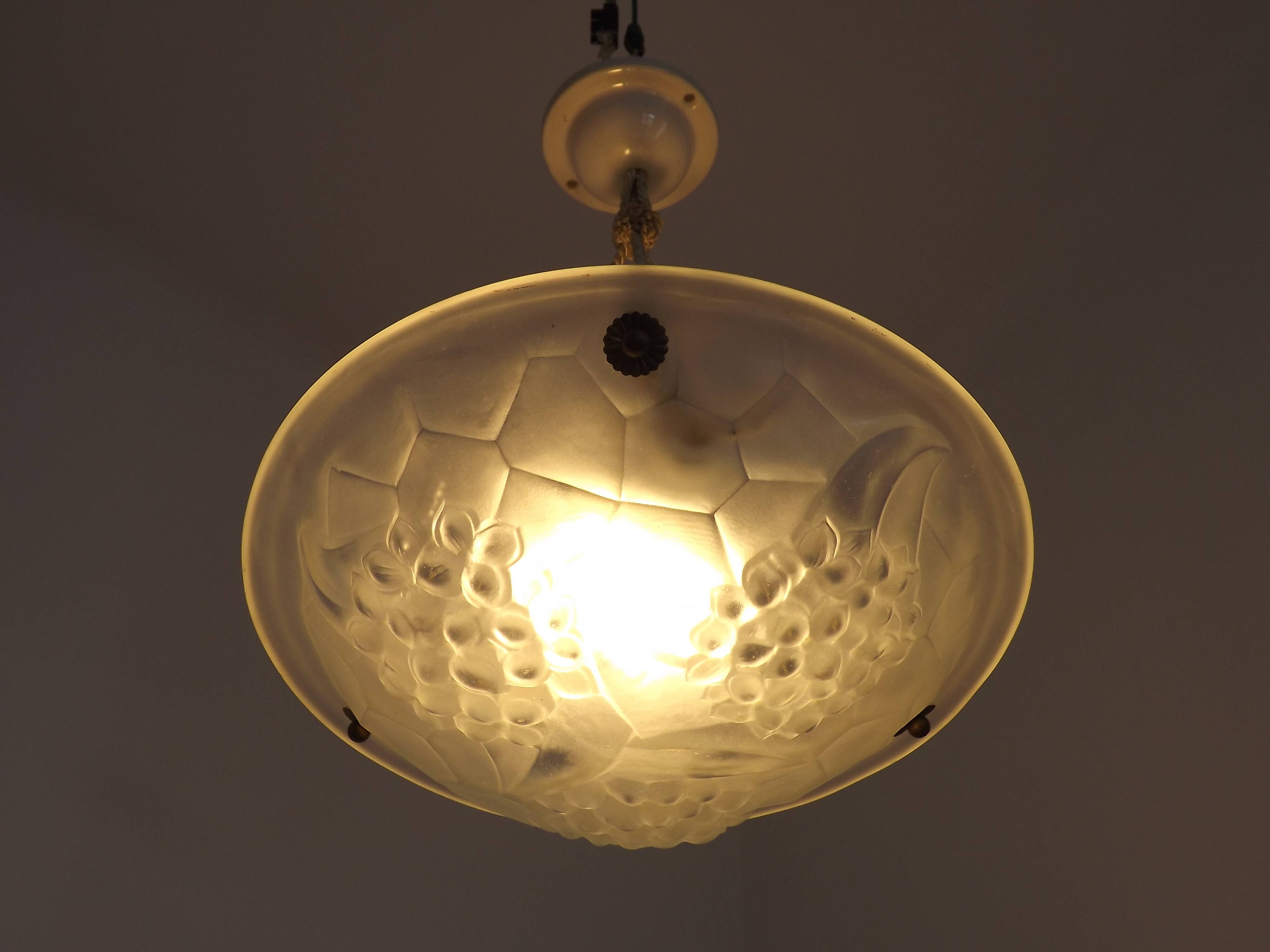 Elegant French Art Deco Plafonnier– Circa 1930 | Signed ROS / Degué