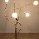 Vintage model F415 floor lamp in gold metal, Saint Germain Lumière edition, 1970