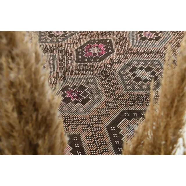 1970s Vintage Turkish Hand-Knotted Wool Cotton Brown Area Rug 166x286