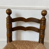 Chaise basse paillée style Charles Dudouyt