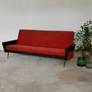 Convertible bench daybed rockabilly red and blakc 50-60s