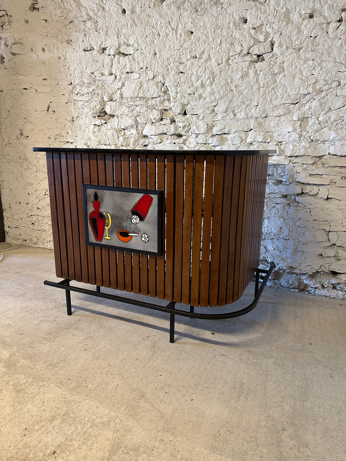 Vintage 1960 ceramic corner bar