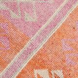 3x10 Turkish Pink & Orange Vintage Runner Rug, 91x316Cm