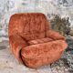 Pair of squirrel velvet armchairs, France, 1970s
