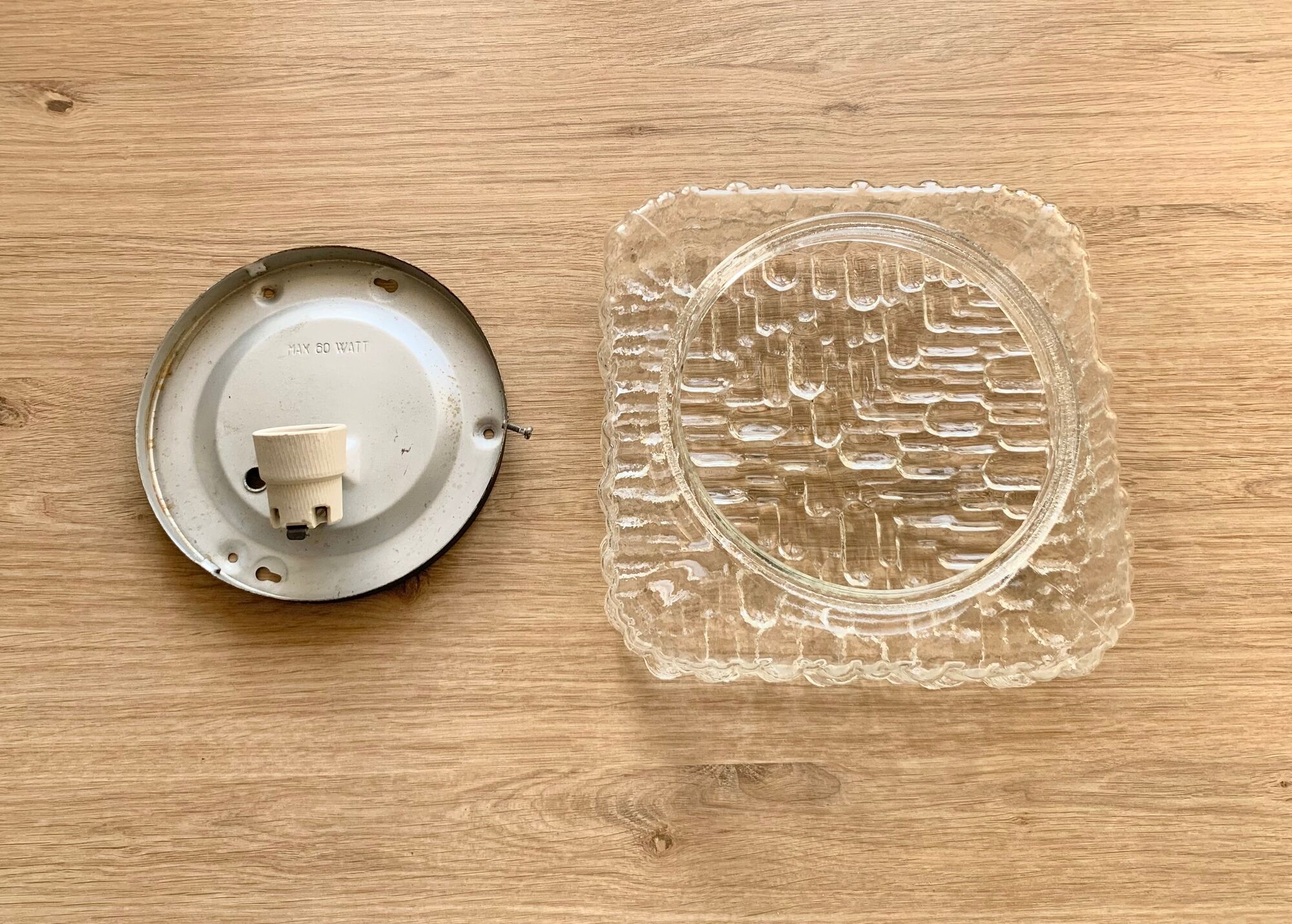 Square glass wall lamp vintage