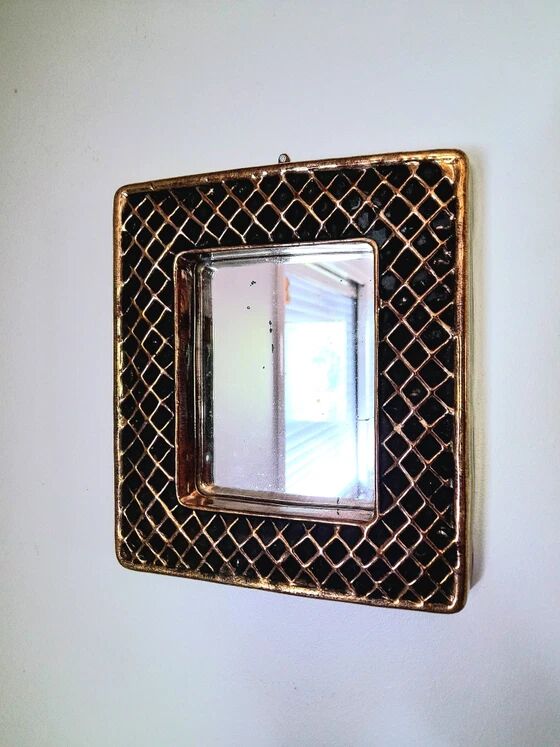 Miroir en céramique , Hendrik Thomas , Vallauris 1970