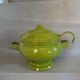 Vintage green enamelled tin soup tureen