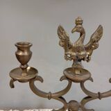 2-arm bronze candlestick, with eagle, 19th century
