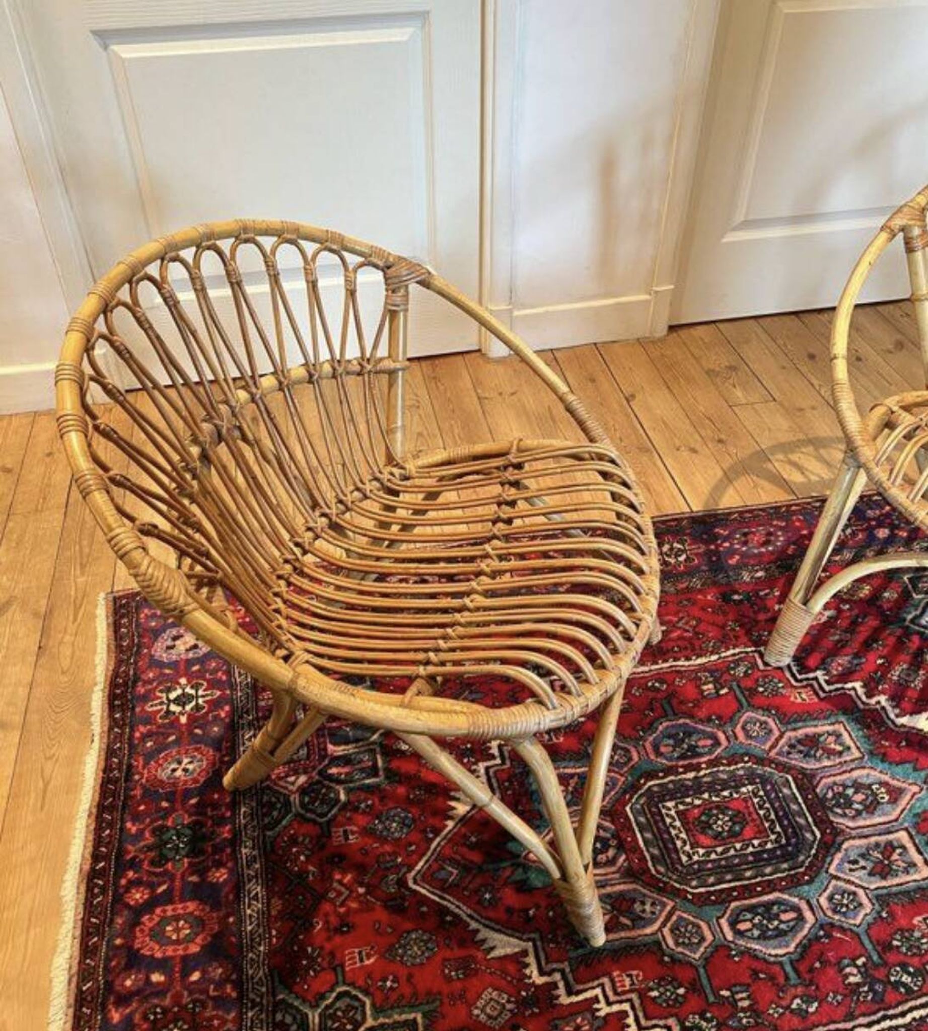 Pair of vintage rattan armchairs – 60s/70s design