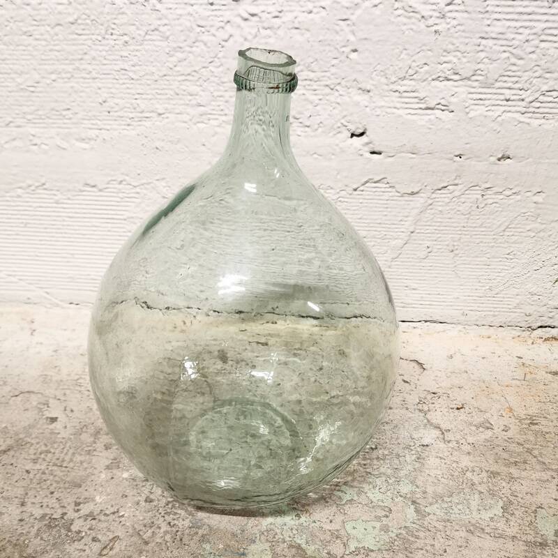 Transparent demijohn 10 liters in blown glass